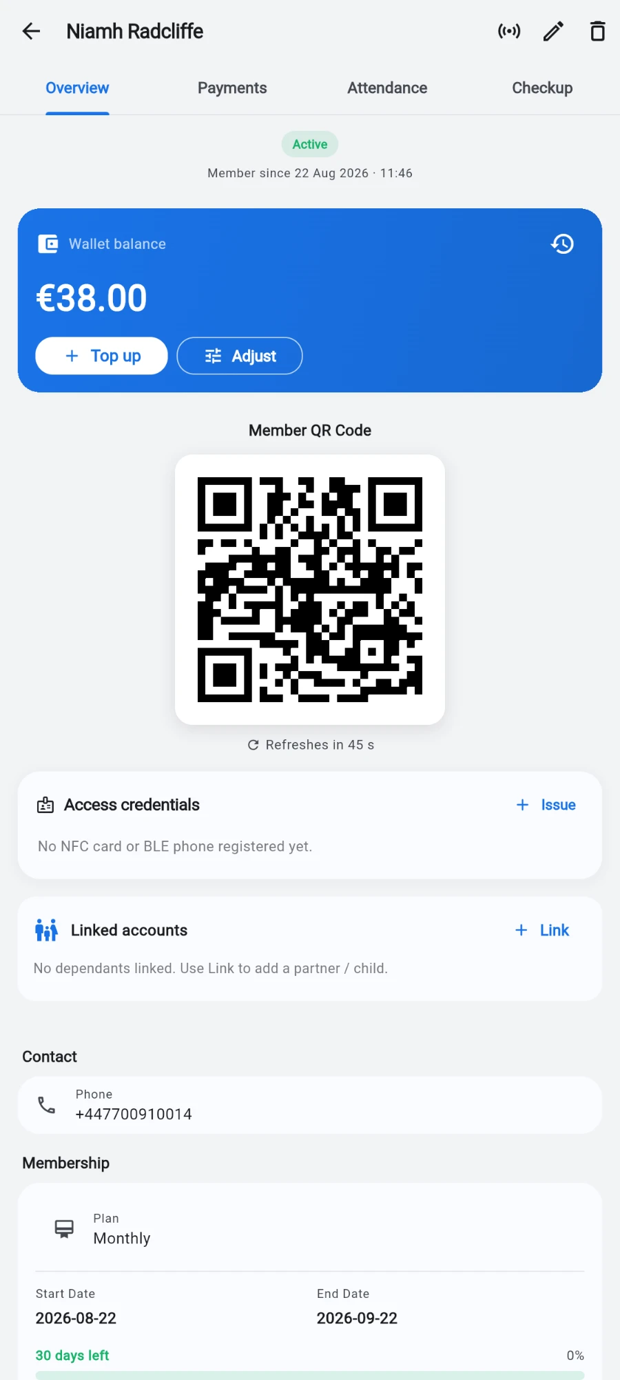 The bottom of a member profile with the Sell… button highlighted